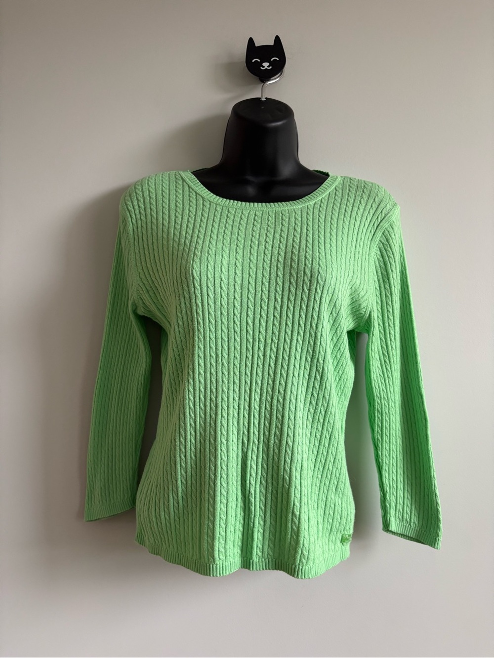 Vintage Polo Jeans Co. Ralph Lauren Green Cable Knit Sweater - Picture 7 of 7